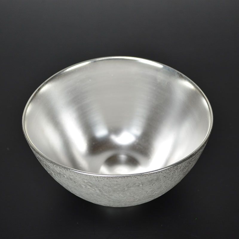 Ginsai Silver Glazed Bowl by Hattori Tatsuya