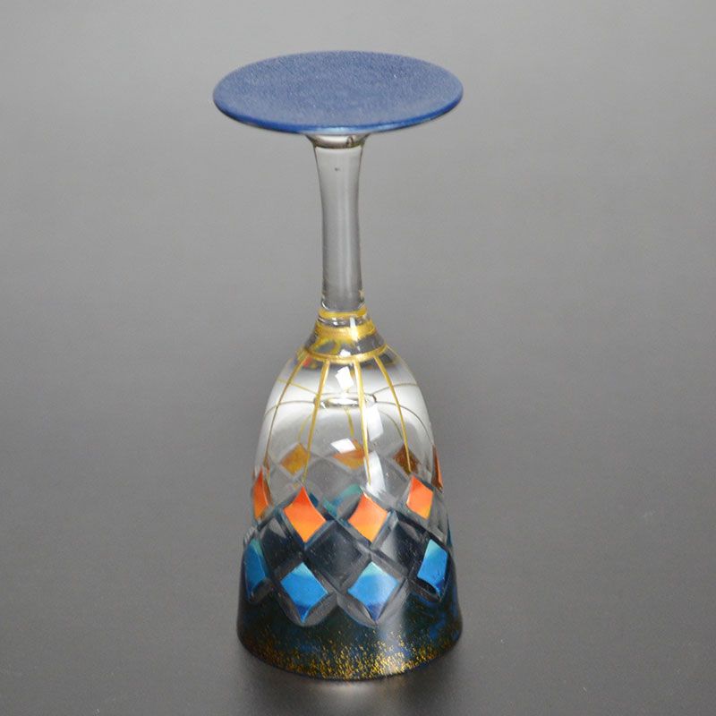 Exquisite Lacquered Cut Glass Liquor Cup by Arai Etsuko