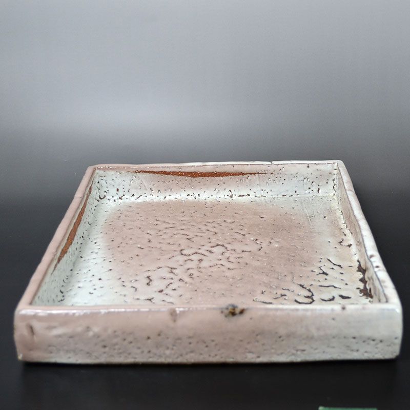 Hagi Ash Glazed Pottery Plate by Miwa Eizo