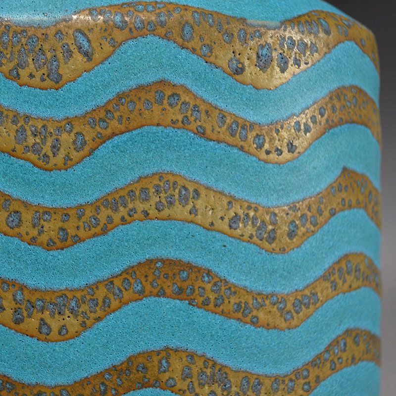 Large Contemporary Wave Decorated Vase by Morino Taimei