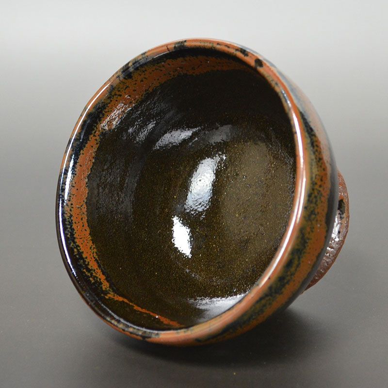 Brilliant Rust Colored Chawan Tea Bowl by Hamada Shoji