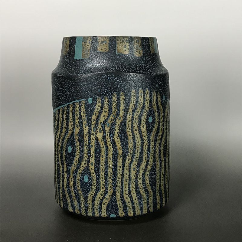 Iconic Morino Taimei Blue &amp; Silver Vase