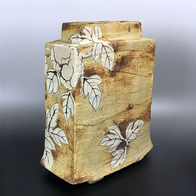 Large Exhibited Vase by Miyake Yoji, Peonies