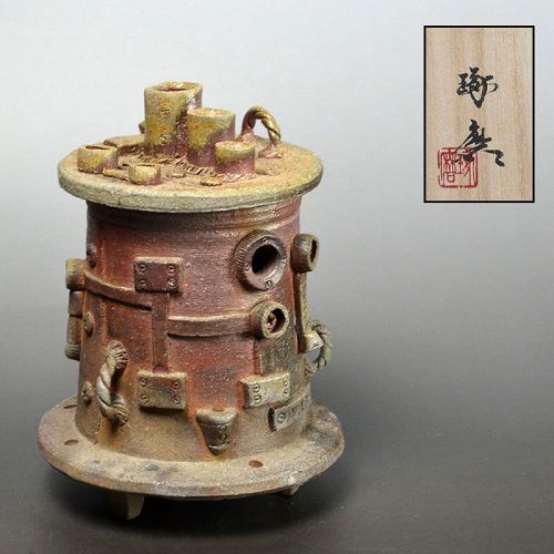 Future Fossil Bizen Koro Incense Burner by Watanabe Takuma