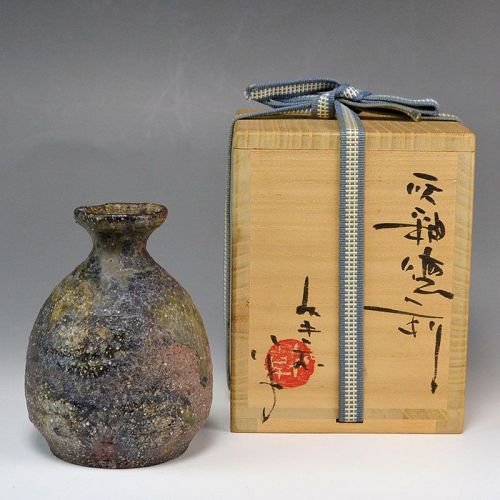 Classic Osako Mikio Ash Glazed Ceramic Tokkuri