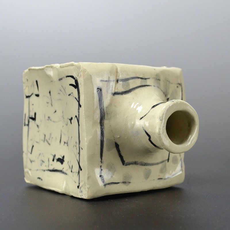 Whimsical Square Vase by Shigemori Yoko