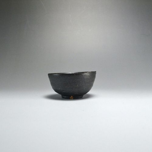 Black and Silver Japanese Sake Cup by Shigemori Yoko