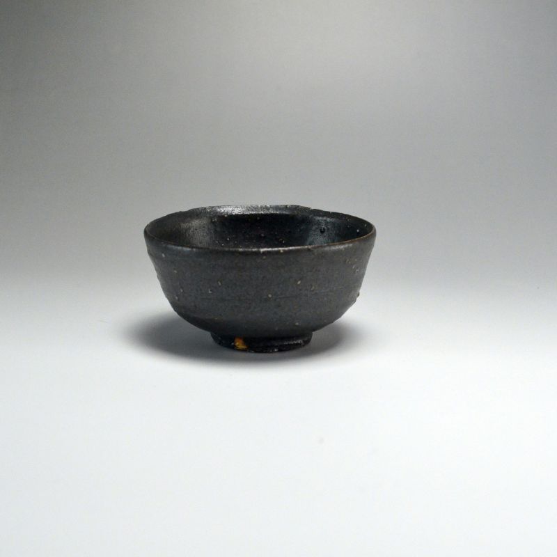 Black and Silver Japanese Sake Cup by Shigemori Yoko