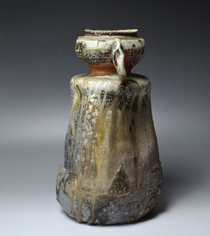 Tamura Roppo Natural Ash Glazed Koshu-Iga Vase