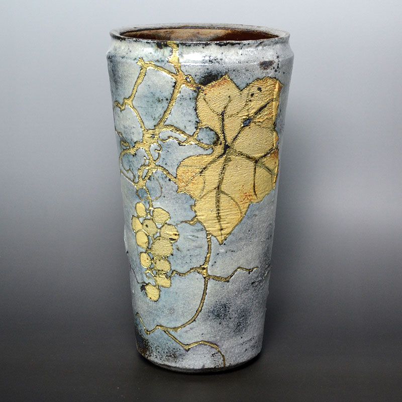 Striking Miyake Yoji Kinsai Grape Vase
