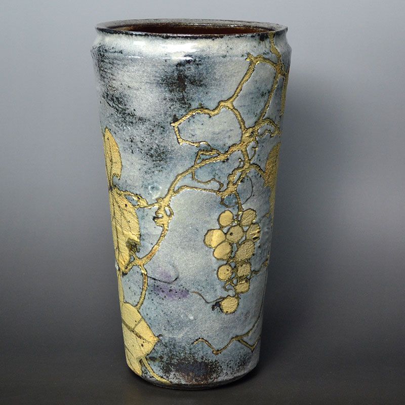Striking Miyake Yoji Kinsai Grape Vase