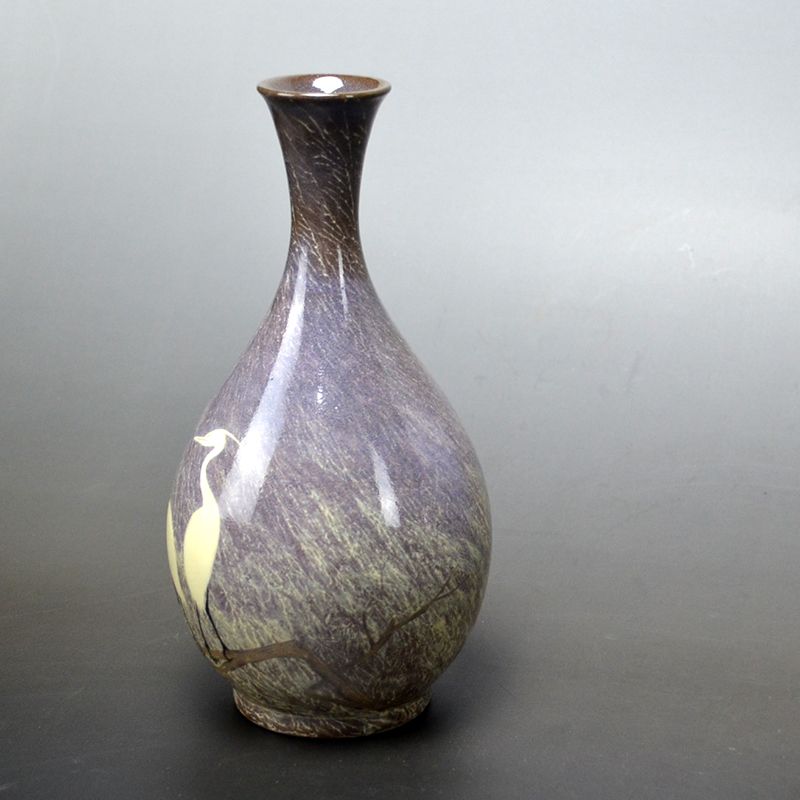 Yoshioka Gagyu Shirasagi White Heron Vase