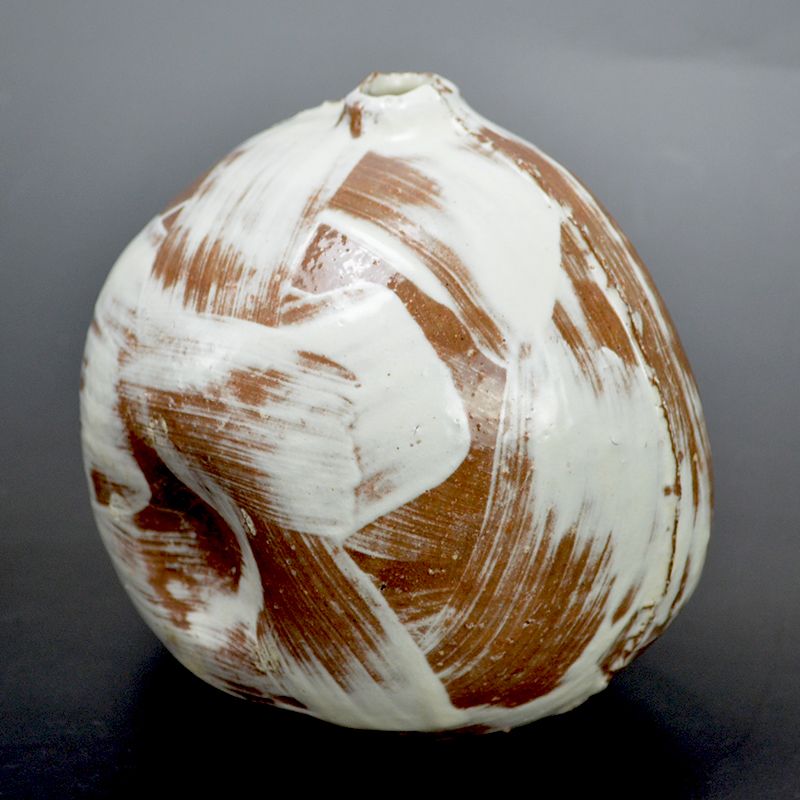 Modern Hakeme Henko Ceramic Vase by Yagi Kazuo