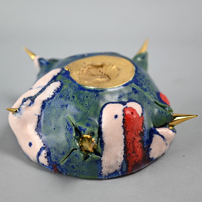 Radical Gold Studded Tea Bowl by Masatomo Toi