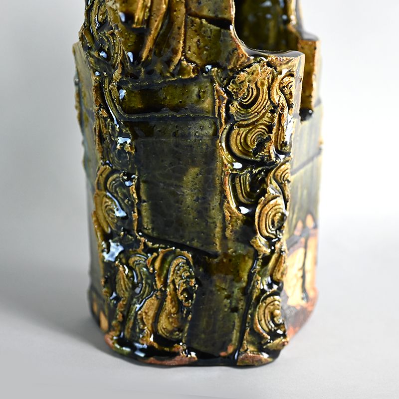 Iconic Oribe Te-Oke Vase by Takauchi Shugo