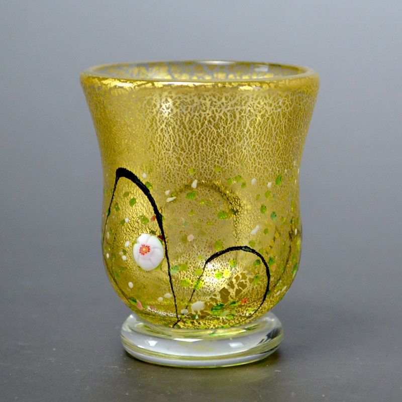 Kuroki Kuniaki Korin Series Japanese Glass Sake Set