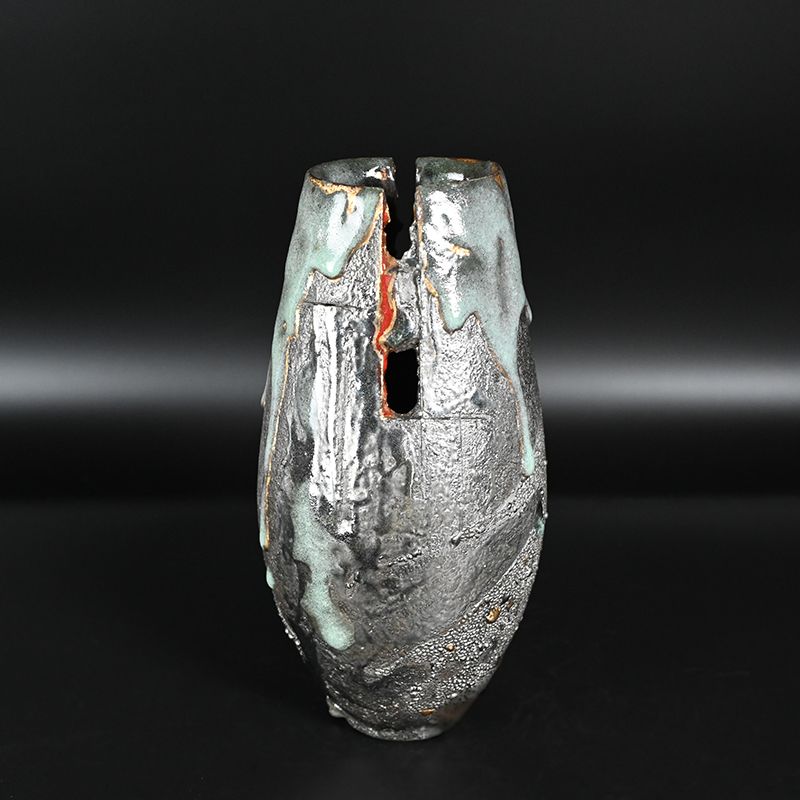 Contemporary Glimmering Silver Vase by Ichikawa Toru
