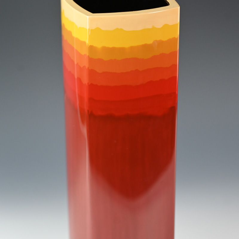 Kanshitsu Dry Lacquer Vase in Red by Okada Yuji