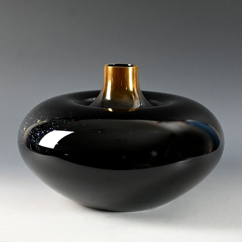 Galactic Round Dry-Lacquer Vase by Okada Yuji