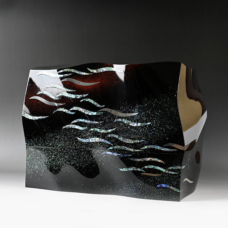 Blue Wind, Large Dry Lacquer Box by Okada Yuji