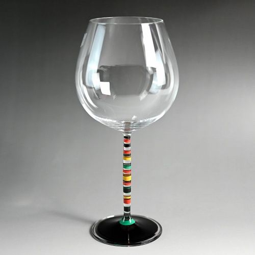 Wine Glass with Lacquer Design By Okada Yuji B