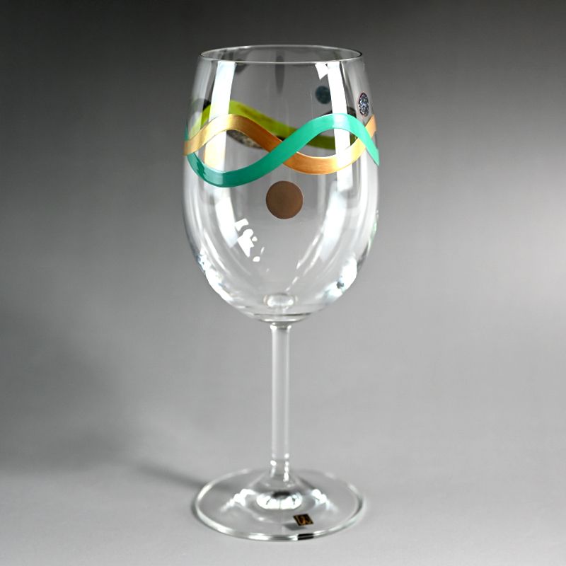 Wine Glass with Lacquer Design By Okada Yuji C