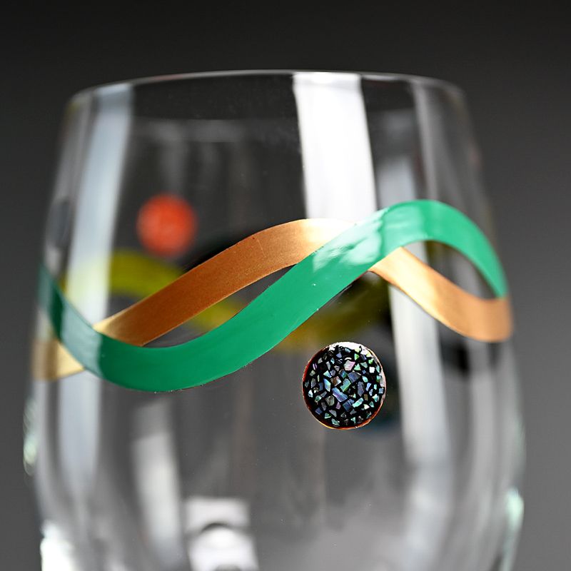 Wine Glass with Lacquer Design By Okada Yuji C