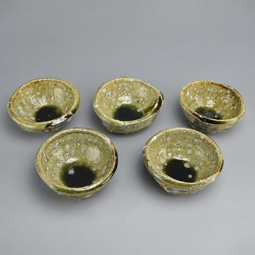 Set 5 Small Ash Glazed Bowls by Murakoshi Takuma