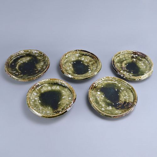 Murakoshi Takuma 5 pc Ash Glazed Plate Set