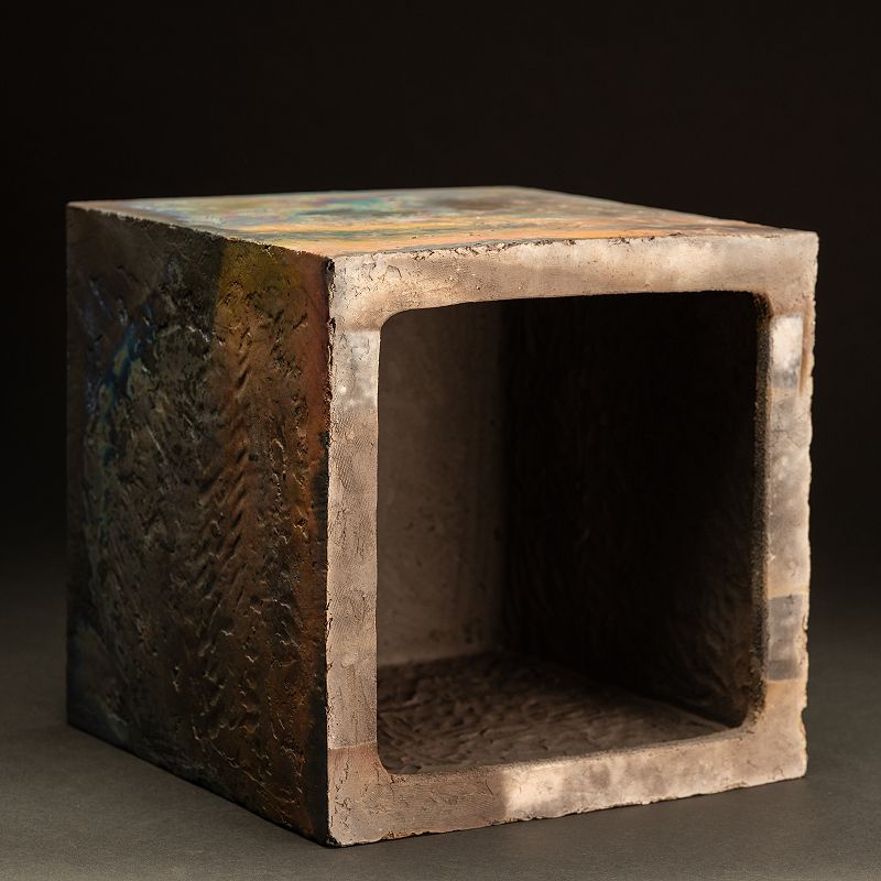 Cube, Contemporary Ceramic Sculpture by Hashimoto Tomonari