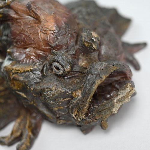 Bizen Scorpion Fish Okimono by Kimura Gyokukshu