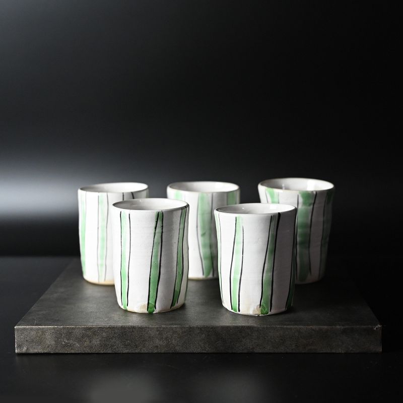 Set of 5 Yunomi Cups by Koyama Fujio from the Hananoki Kiln