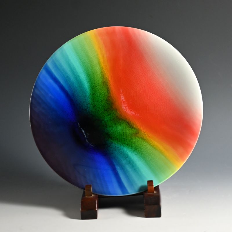 Tokuda Yasokichi IV (Junko) Colorful Porcelain Plate