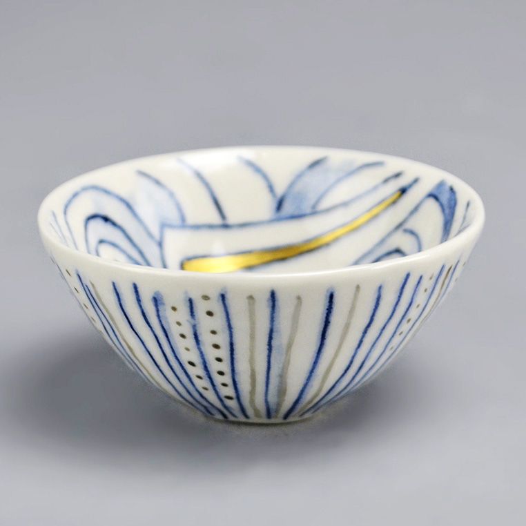 Nakashima Katsuko Porcelain Sake Cup, Lightning A