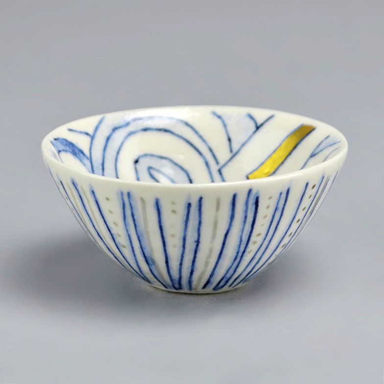 Nakashima Katsuko Porcelain Sake Cup, Lightning A