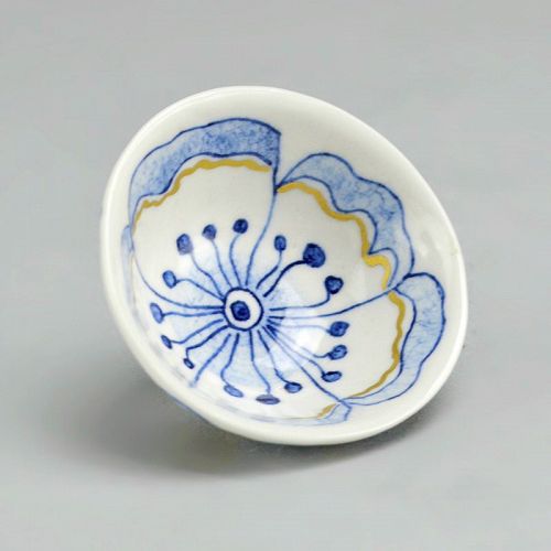 Nakashima Katsuko Porcelain Sake Cup, Flower B