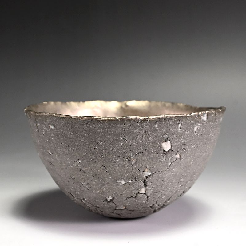 Contemporary White Gold Bowl by Ogawa Machiko