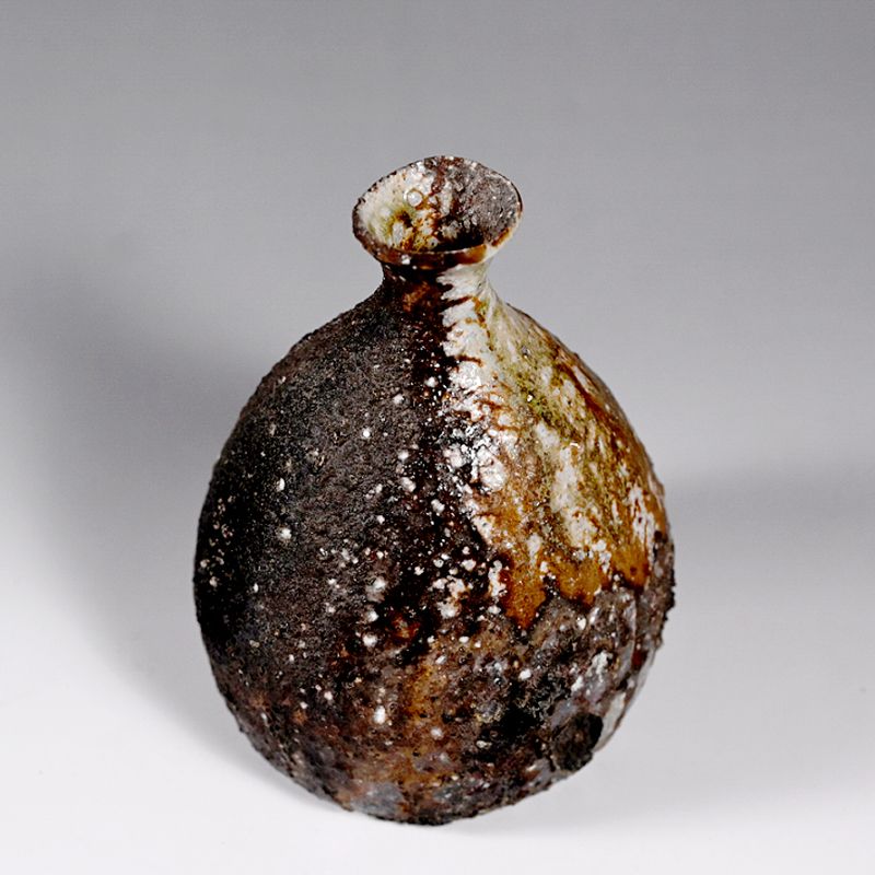 Tsujimura Shiro Ash Glazed Bottle Vase