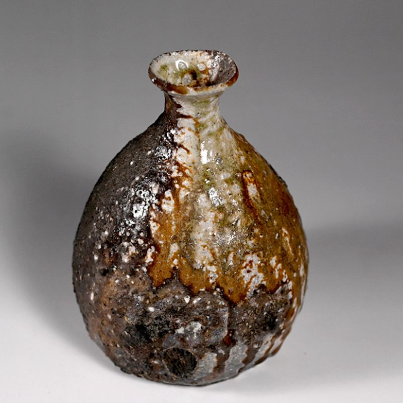 Tsujimura Shiro Ash Glazed Bottle Vase
