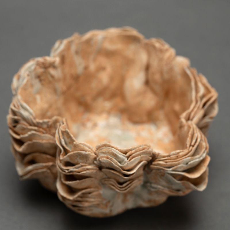 Yamaguchi Mio Petaled Ceramic Bowl, Cocoon