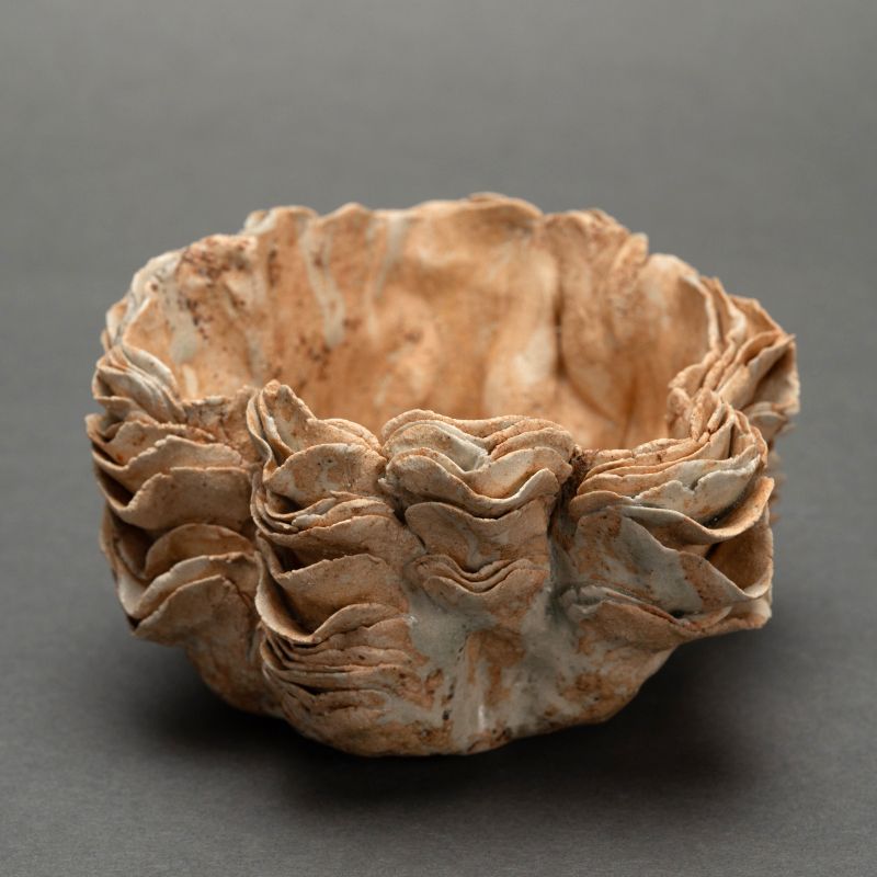Yamaguchi Mio Petaled Ceramic Bowl, Cocoon