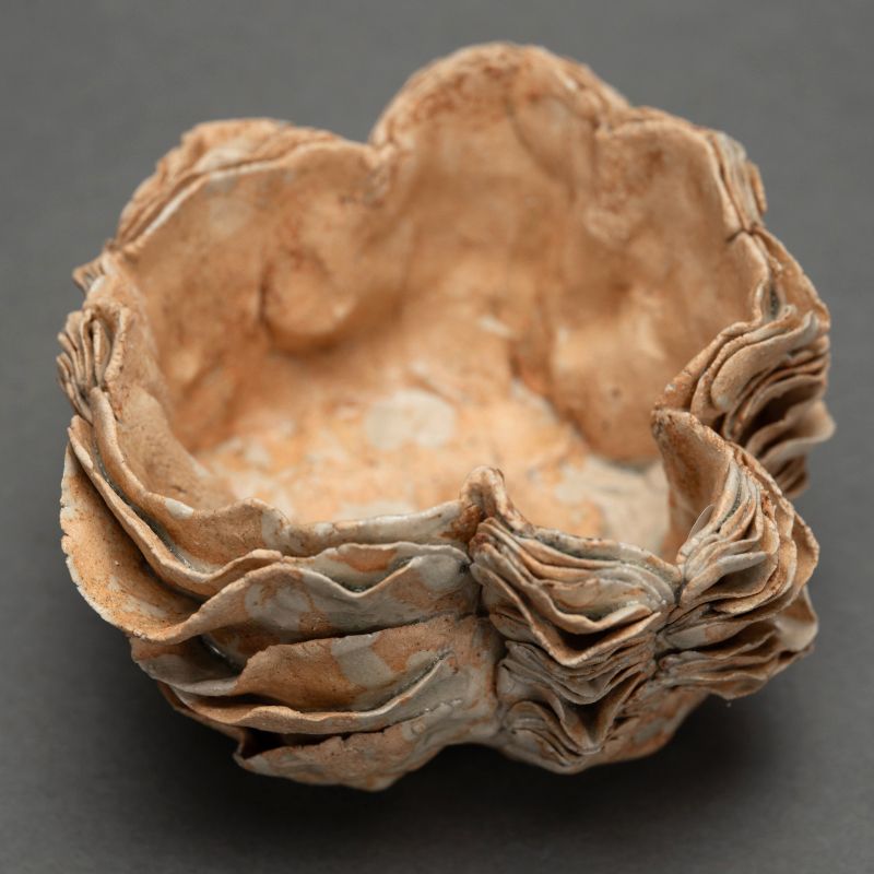 Yamaguchi Mio Petaled Ceramic Bowl, Cocoon