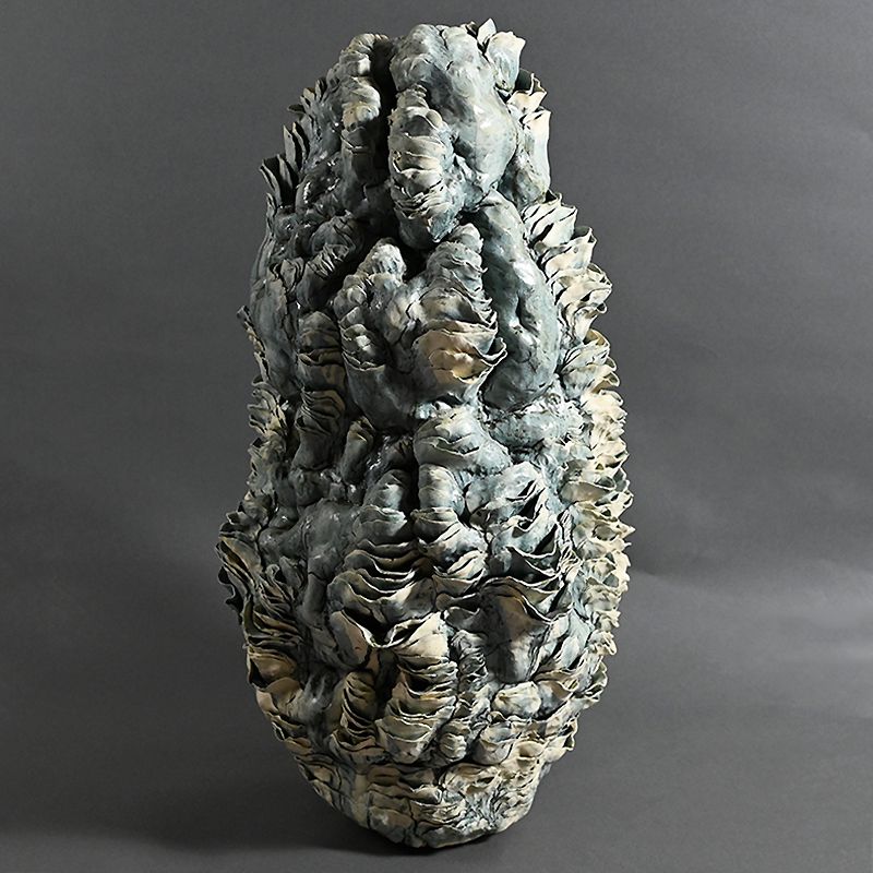 Yamaguchi Mio Contemporary Blue Ceramic Sculpture, Sway