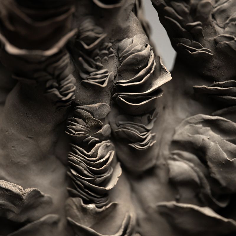 Yamaguchi Mio Contemporary Black Clay Sculpture