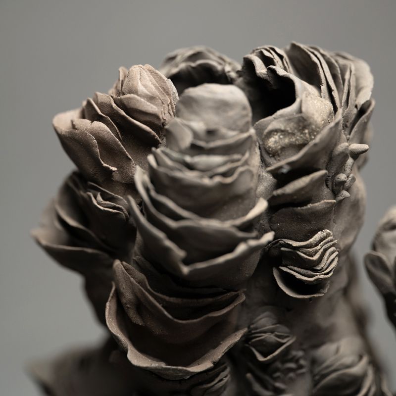 Yamaguchi Mio Contemporary Black Clay Sculpture