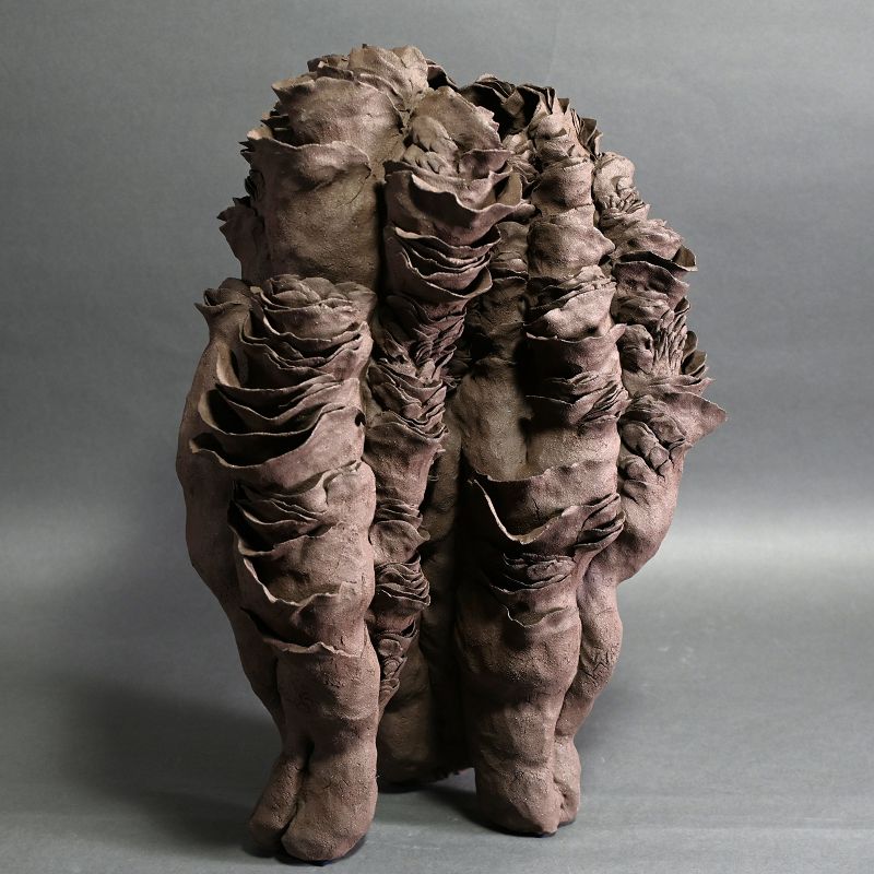 Contemporary Black Clay Sculpture by Yamaguchi Mio