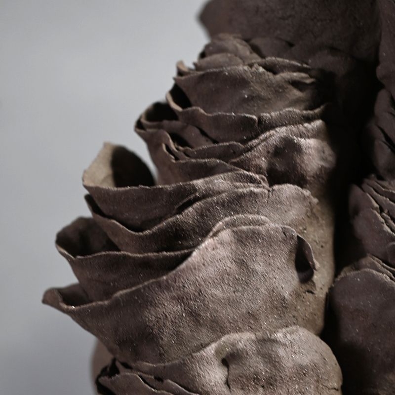 Contemporary Black Clay Sculpture by Yamaguchi Mio