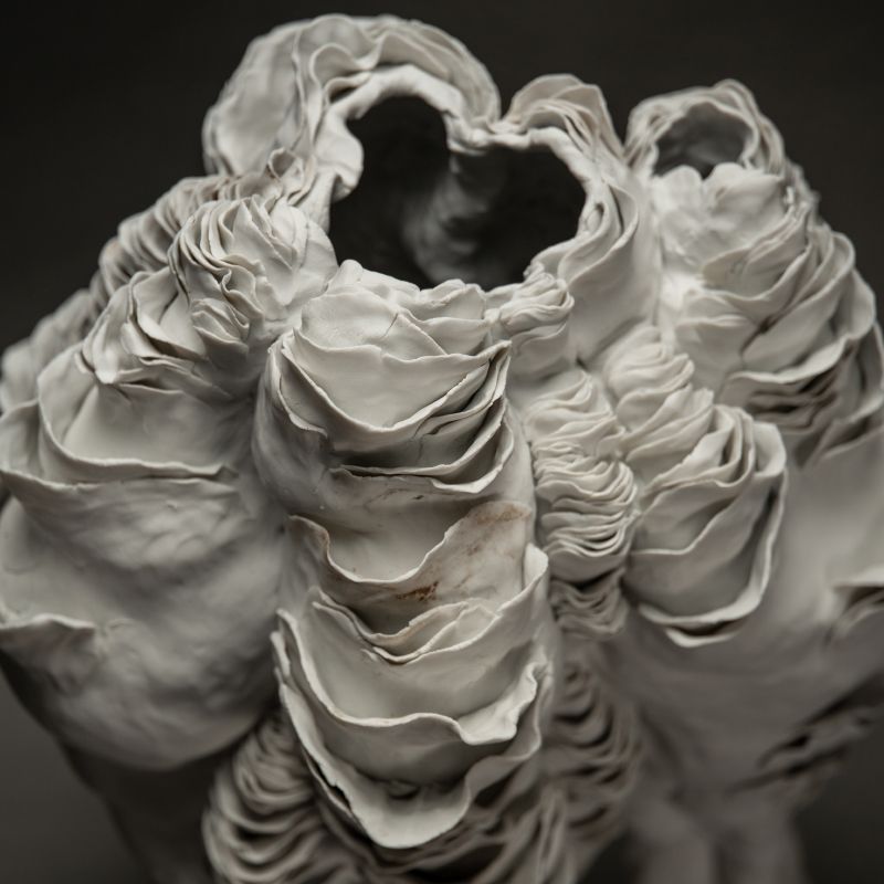 Yamaguchi Mio White Porcelain Sculpture titled Kamala