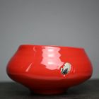 Brilliant Crimson Chawan Tea Bowl by Masatomo Toi