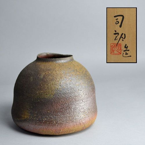 Rare Otani Shiro Yakishime Ash Glazed Vase Fired in USA